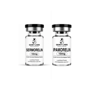 Secretagogue Stack vials - Sermorelin 10mg and Ipamorelin 10mg - Quiet Labs research peptides and compounds